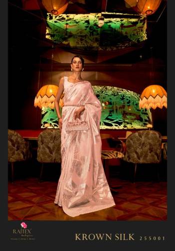 Krown Silk By Rajtex Weaving Partywear Saree Collection